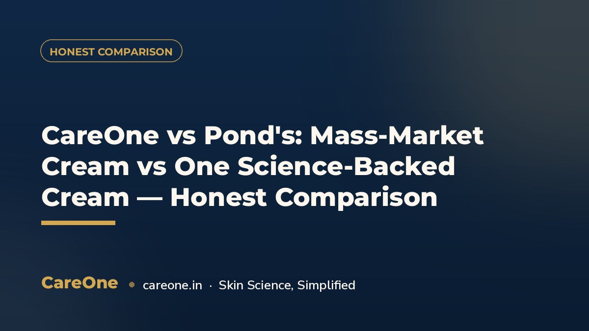 CareOne vs Pond's: Mass-Market Cream vs One Science-Backed Cream — Honest Comparison — CareOne blog cover