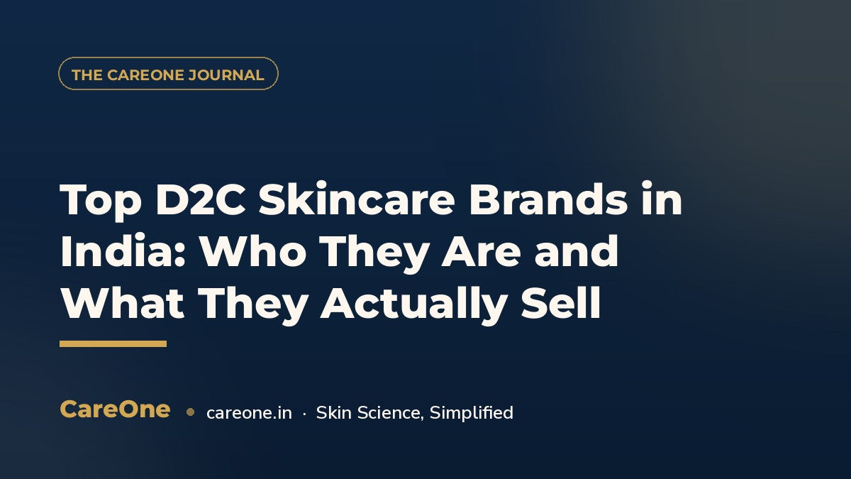 Top D2C Skincare Brands in India: Who They Are and What They Actually Sell — CareOne blog cover