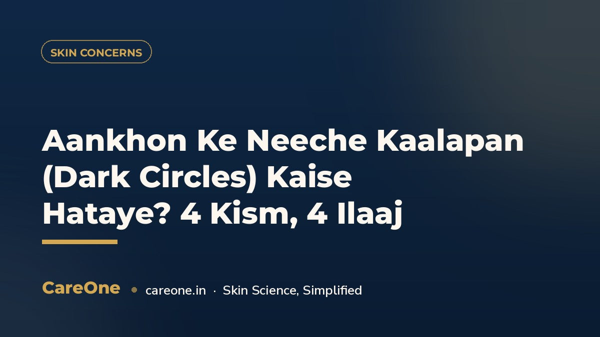 Aankhon Ke Neeche Kaalapan (Dark Circles) Kaise Hataye? 4 Kism, 4 Ilaaj — CareOne blog cover