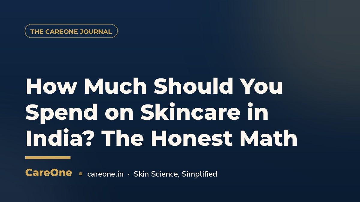 How Much Should You Spend on Skincare in India? The Honest Math — CareOne blog cover