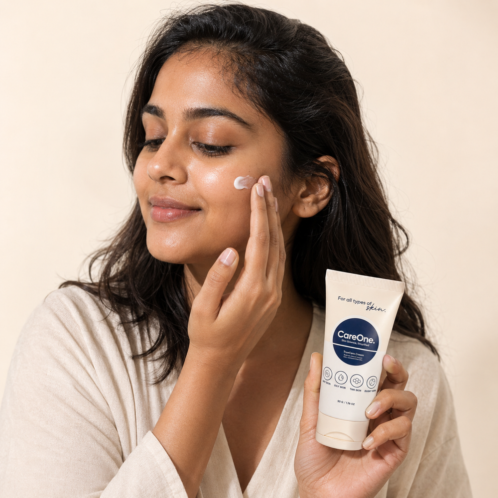 CareOne TrueCare Cream applied by Indian woman
