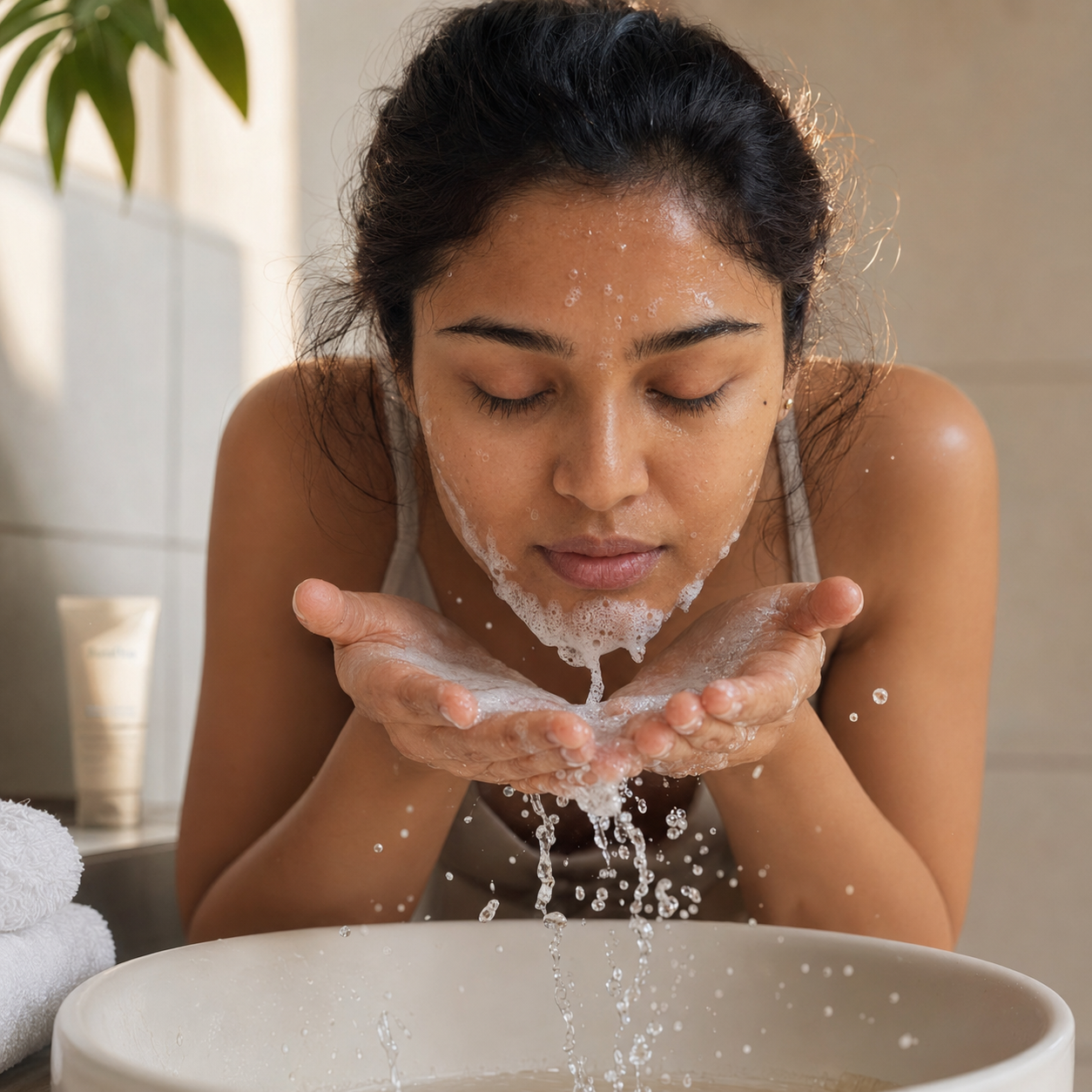Step 1 — wash your face with a gentle cleanser