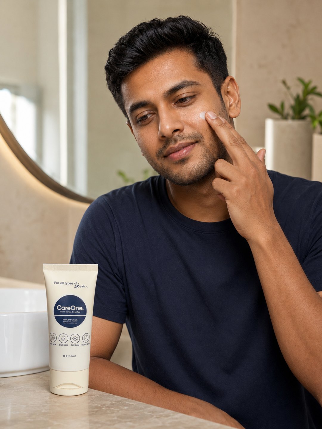 Man applying TrueCare Cream in 30 seconds
