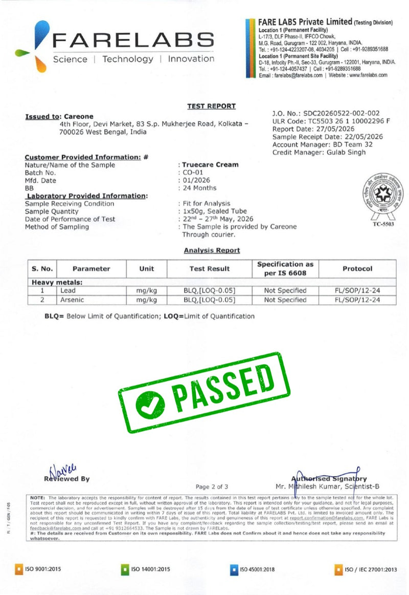 CareOne TrueCare No Heavy Metals — FARE Labs test report