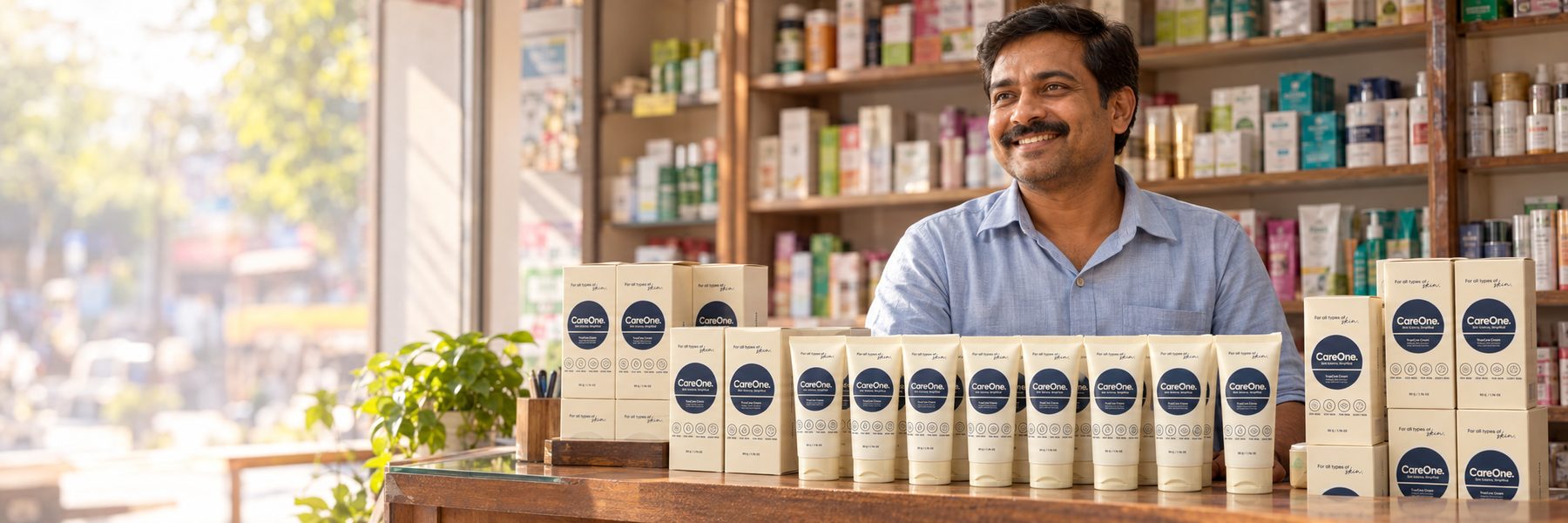 CareOne distributor partner at his counter